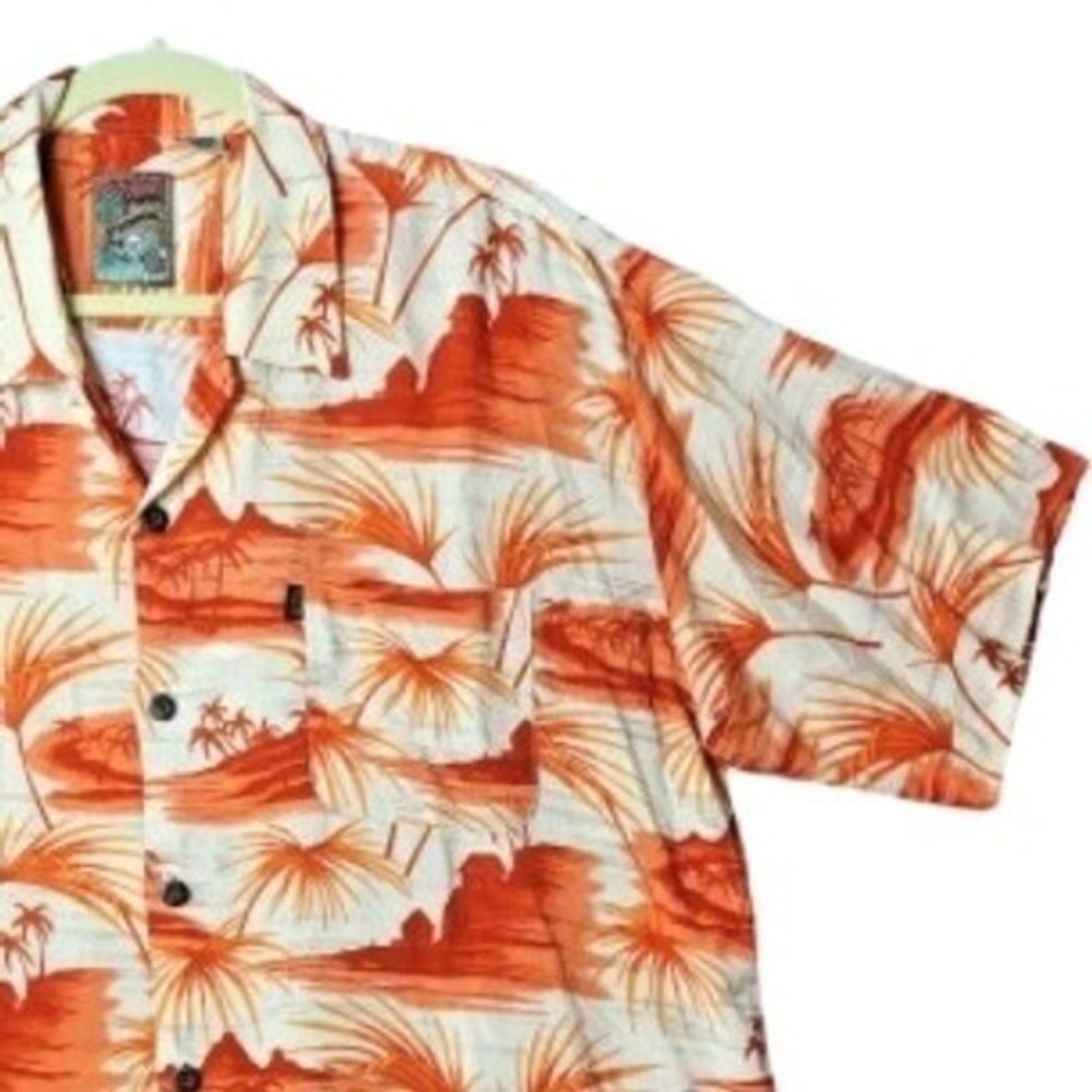 Pineapple Connection Hawaiian Button-Down Short Sleeve Shirt Men's Large VTG‎